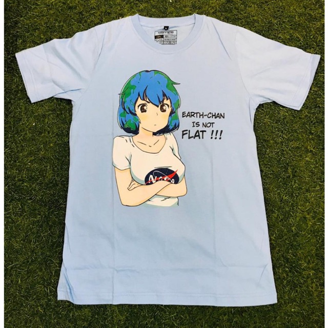 Tshirt Anime Earth chan is not Flat!