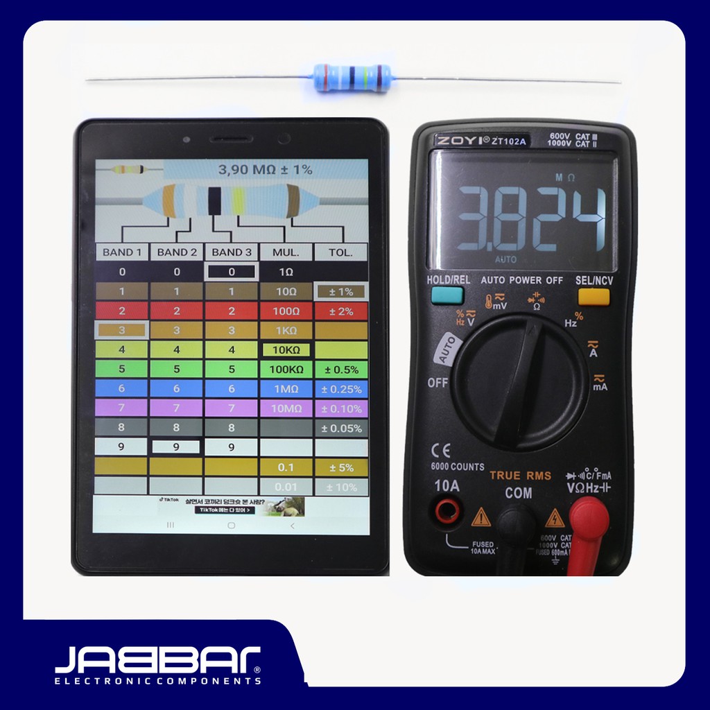 RESISTOR 3M9 OHM 1/2W 1% DIP (3,90M OHM) - BIRU - 10PCS