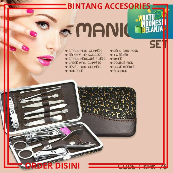 W058 GUNTING KKUKU SET PEMBERSIH KUKU ALAT KEBERSIHAN KUKU 12 PCS GUNTING KUKU AKSESORIS WANITA