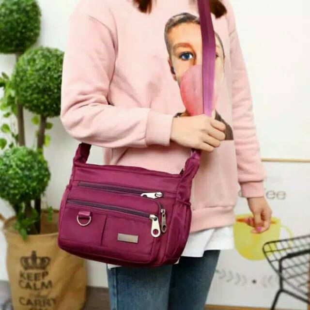 Waterproof Nylon Shoulder Bag Tas Selempang Wanita/Tas Selempang Wanita