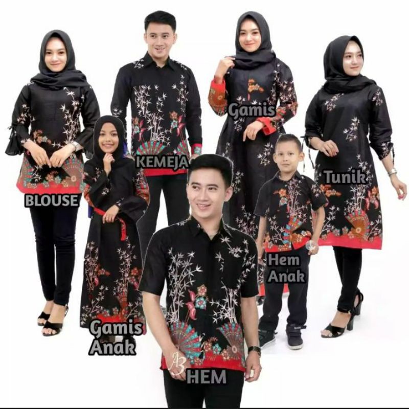 SERAGAM KELUARGA COUPLE SARIMBIT BATIK MOTIF KIPAS