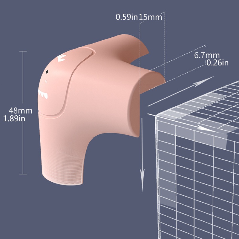 Bantalan Pelindung Sudut Meja Bahan Silikon Anti Tabrakan Untuk Keamanan Bayi