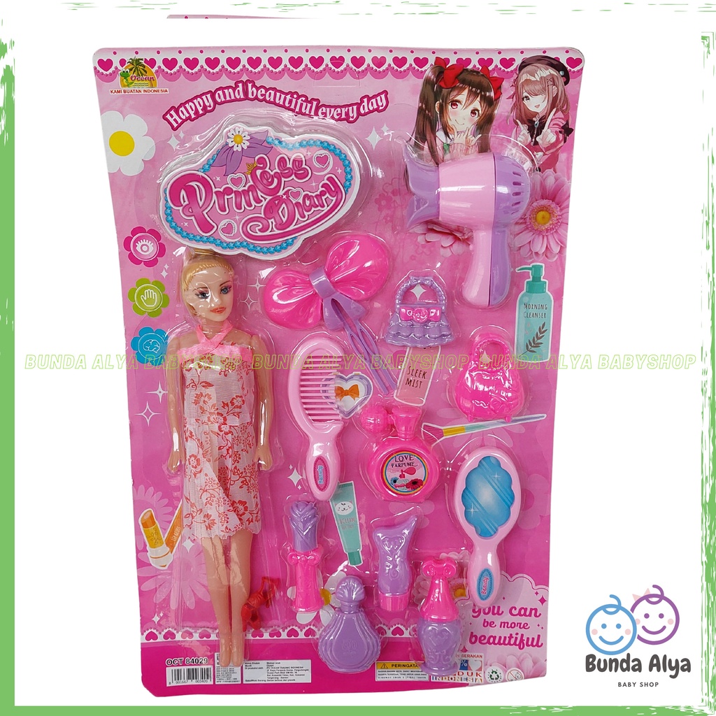 PROMO Mainan Anak Perempuan Boneka Berbi Berbie Plus Peralatan Dandan Murah Set Mainan Boneka Baju Bajuan Anak Perempuan  - Mainan Boneka Barbie Princess Diary - Mainan Beauty Set Barbie - Mainan Anak SNI