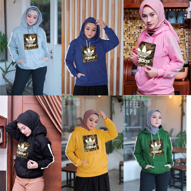 damai fashion jakarta - sweater jaket hoodie wanita AJENG 7 warna - konveksi murah tanah abang