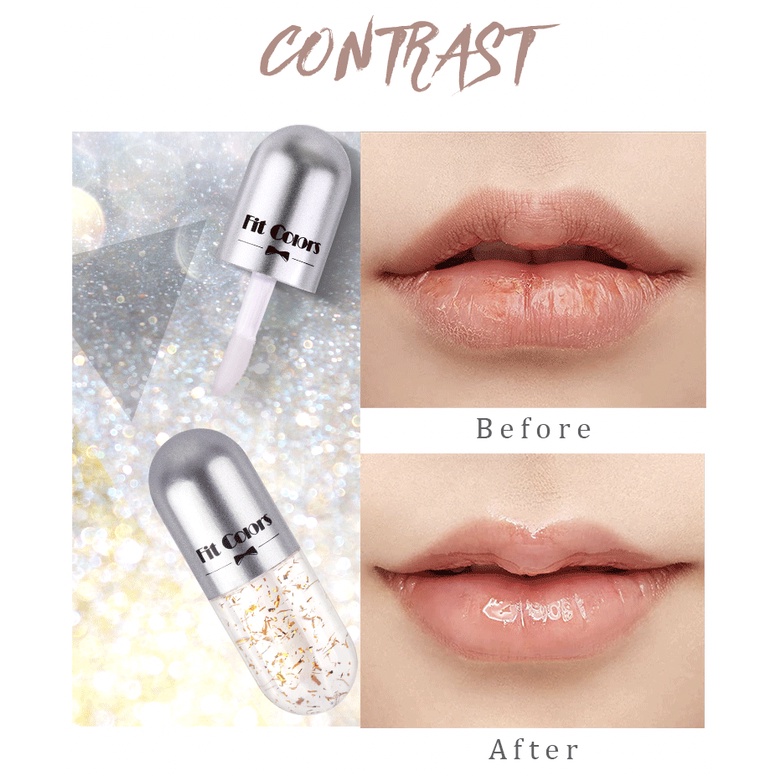 FIT COLORS Capsule Lip Balm Glitter Lip Oil Moisturising Lips Pelembab Bibir XX047