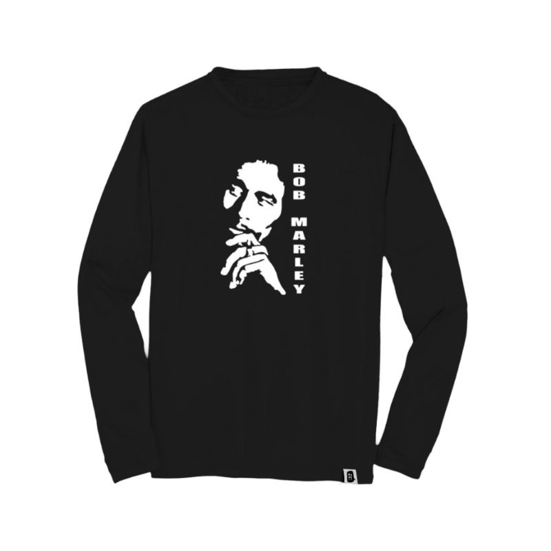 Kaos Reggae BOB MARLEY Siluet Lengan Panjang Pria Wanita Custom Polos Distro