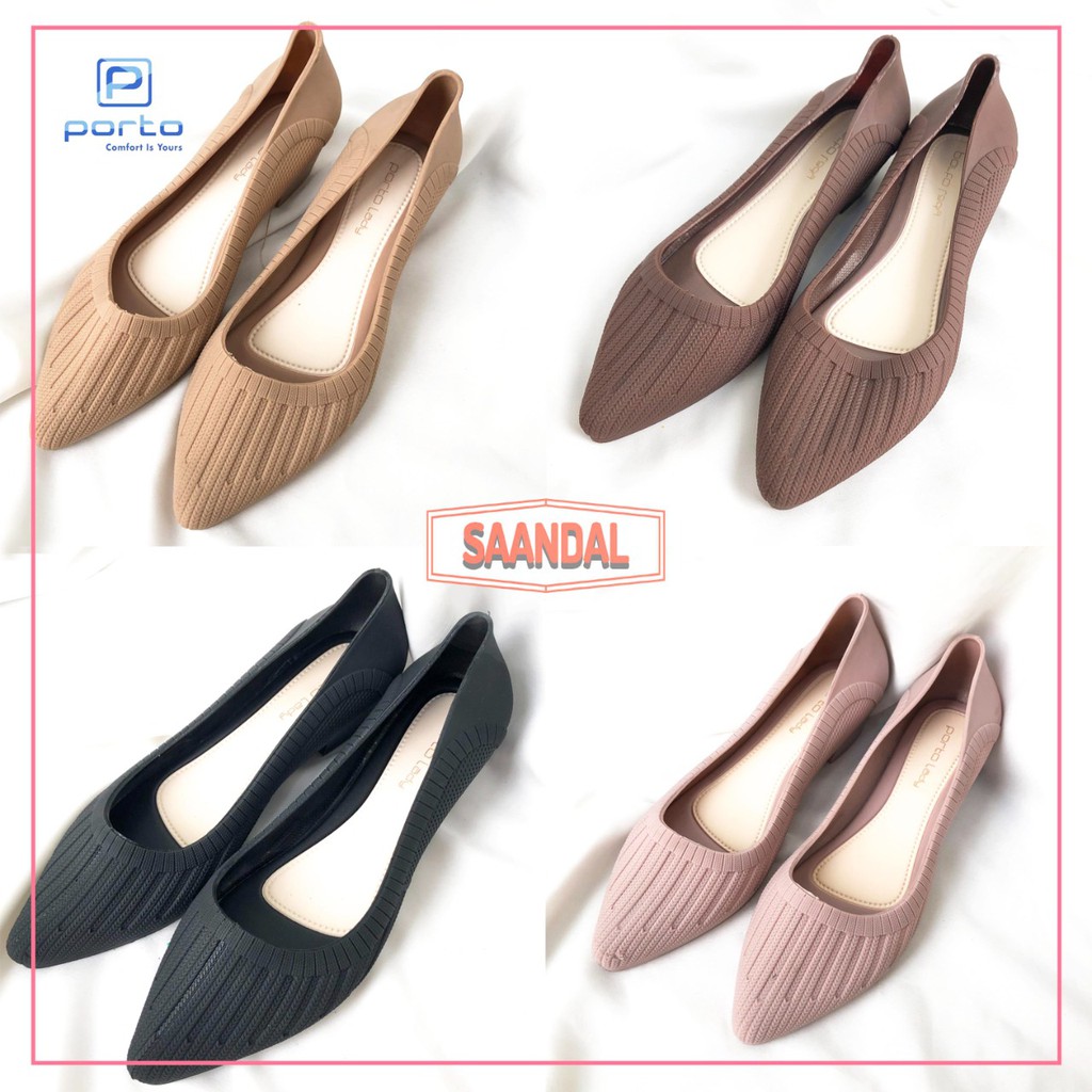 Sepatu Kantor Formal Wedges Selop Porto FSN Model Korea Jelly (BISA SATUAN)