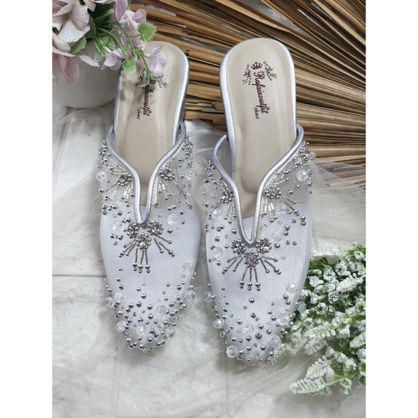 sepatu rullye silver cantik dan mewah 5cm tahu