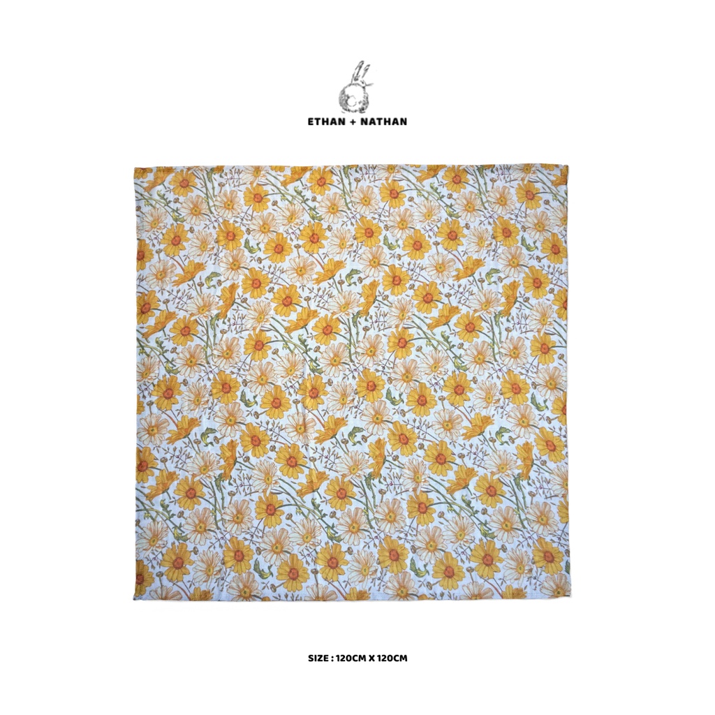 Ethan + Nathan Swaddle Blanket / Bedong Bayi Pattern - Sunflower