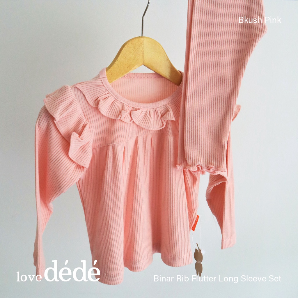 Lovedede Piyama Rib Katun Super Lembut BINAR / BUNNYLAND Piyama Anak Bayi Perempuan Cewe Terlaris Lucu Murah Baju Tidur