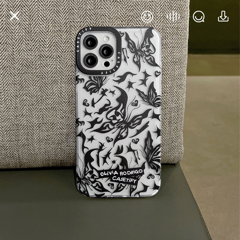 Soft Case Tpu Transparan Motif Kupu-Kupu Untuk iPhone 11 13 12 Pro Max XR X XS Max 7 8 Plus 6 6s Plus SE 2020