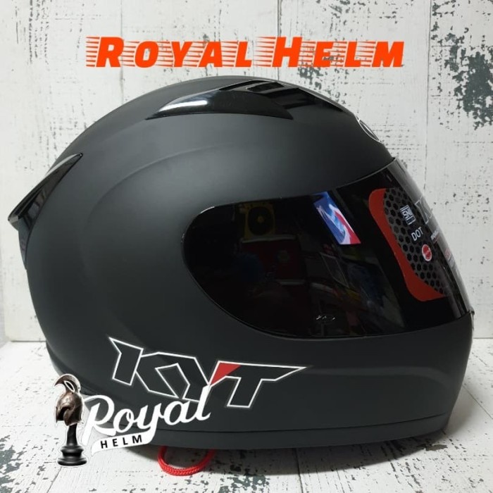 Helm Kyt r10 solid black matt / hitam doff size l