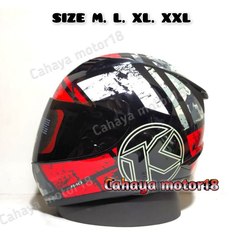 Helm KYT R10 #3 BLACK RED FULL FACE|SERI 3 KYT R10
