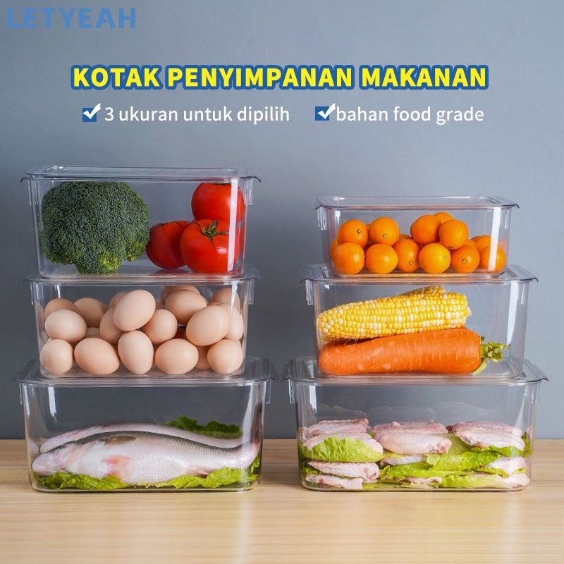 letyeah Kotak kontainer makanan kulkas / food storage box kotak Penyimpanan dengan tutup