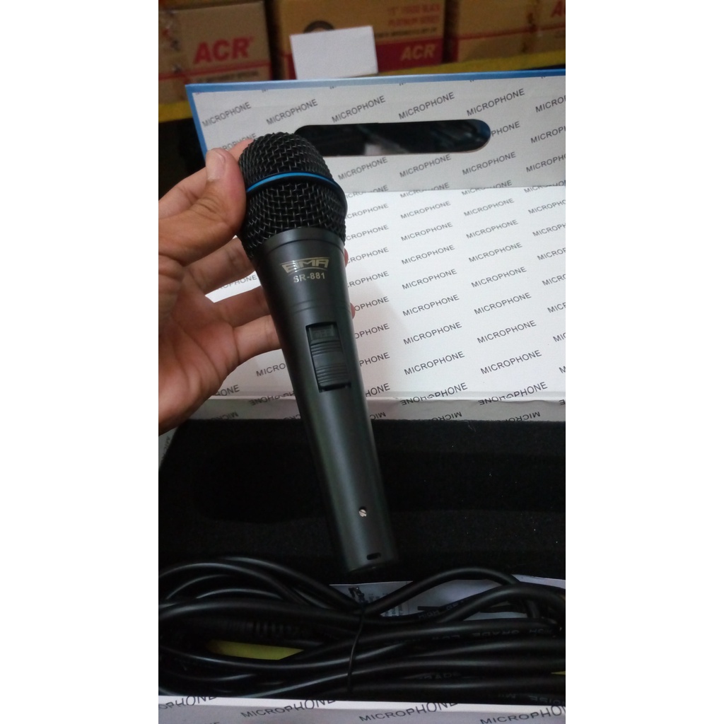 Mic Dynamic BMA SR881 SR 881 Mik Vokal Kabel SR-881 Microphone Wire Cable ASLI Original BMA Suara De