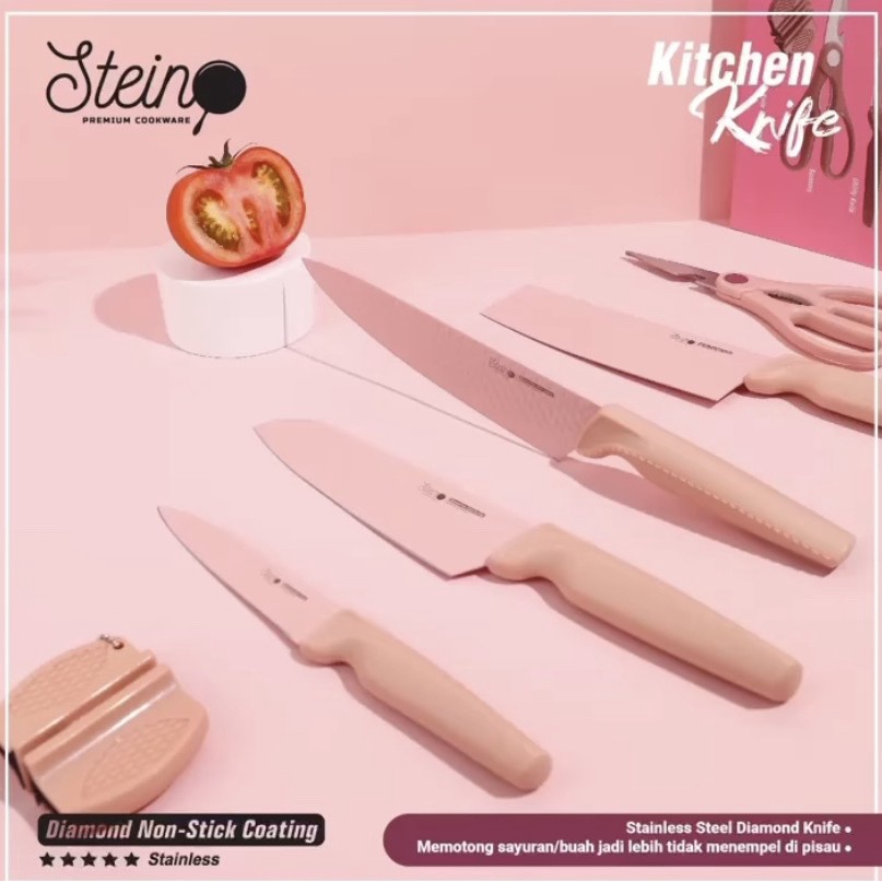 STEIN COOKWARE KITCHEN KNIFE SET DIAMOND NON-STICK COATING