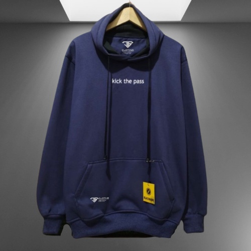 Cb Cloting Hoodie Pria Distro Warna Navy Kick The Pass Original Bandung Fashion Switer Cowok Premium