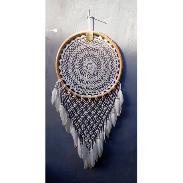 Dreamcacther rotan bulu dekorasi dinding rumah hiasan dinding pajangan rumah tangga