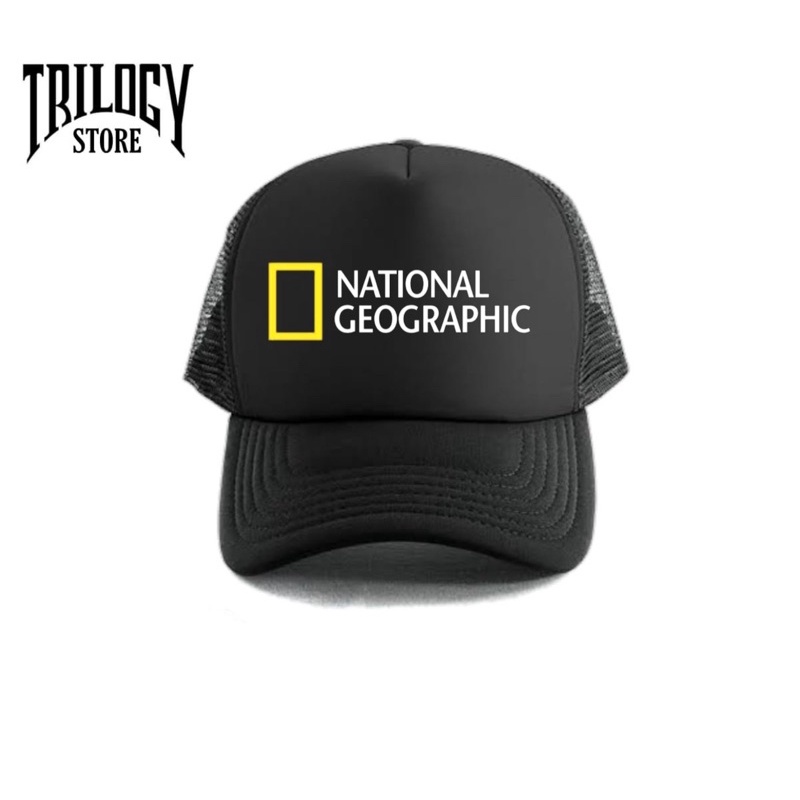 TOPI TRUCKER OUTDOOR NATIONAL GEOGRAPHIC | TOPI JARING NATIONAL GEOGRAPHIC HITAM PRIA