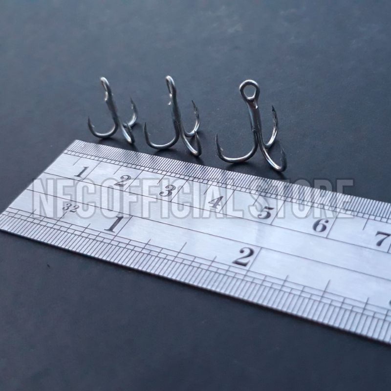 1 pack isi 4 pcs Treble Hook BKB EXTRA Strong cutting point size #14 #12 #10 #8 untuk lure size 3cm-12cm