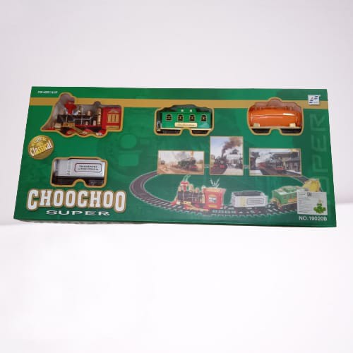 Mainan Anak rel kereta Api choCho train Locomotive Kado Hadiah + baterai AA