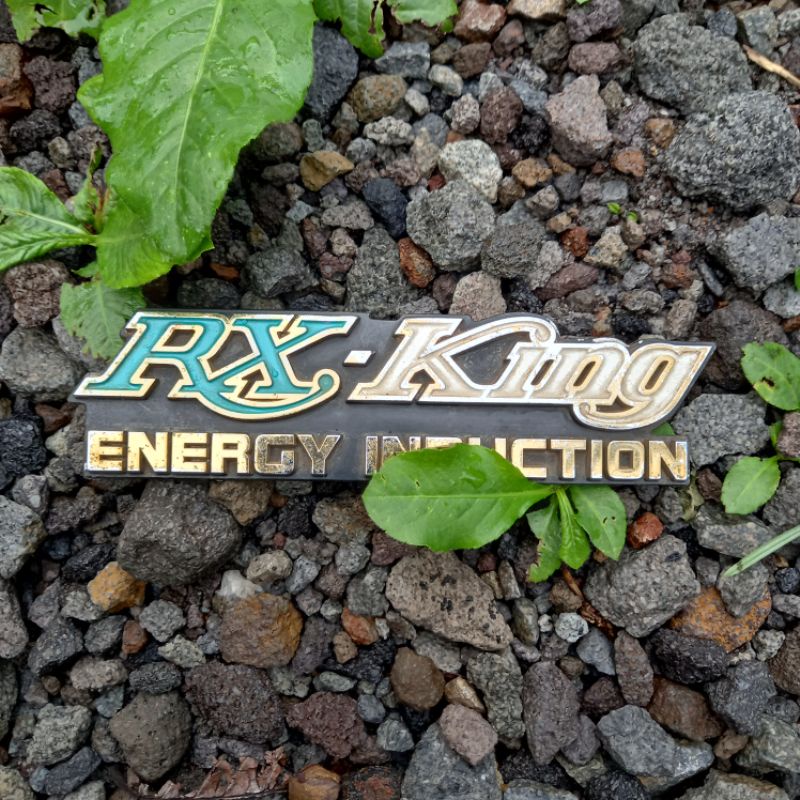 logo emblem box aki tutup aki yamaha rx king energy induction hijau original