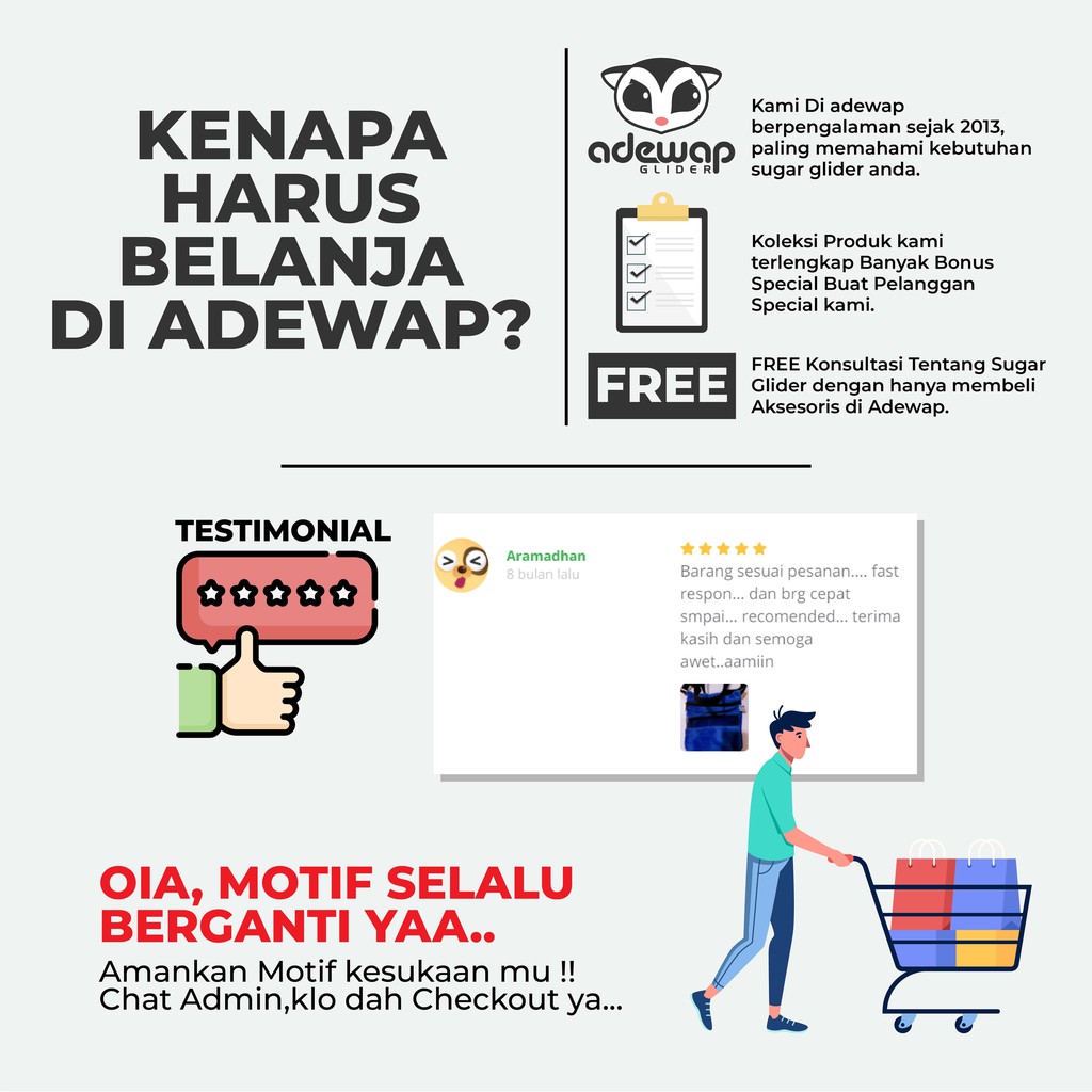 ADEWAP GLIDER Tas Bonding Pouch Travel Pouch Sugar Glider