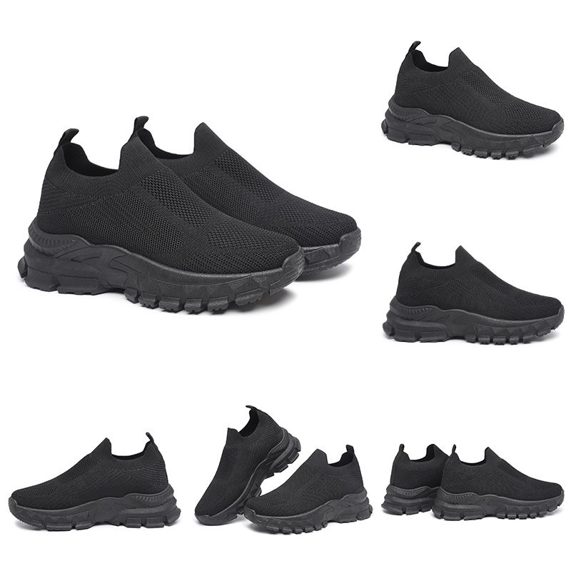 [GROSIR][COD] SEVEN_DAY SEPATU RAJUT SLIP ON WANITA OLAHRAGA TANPA TALI SPORT SHOES HITAM FZ-189