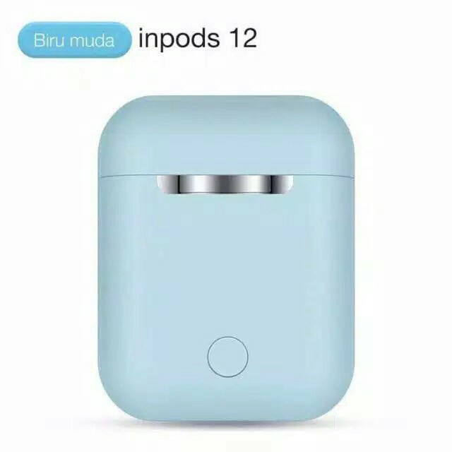 [WS] Headset Bluetooth I12 Macaron Earphone Bluetooth 5.0 Twins inpod i12-i12 Biru muda