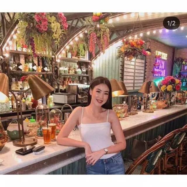 M-XXL Square Tanktop Wanita Camisole Tank Top, Her Square Tanktop