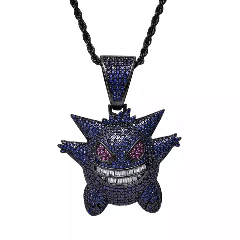 Kalung Liontin Demon Elf Zircon Gaya Hip Hop Rock Untuk Pria