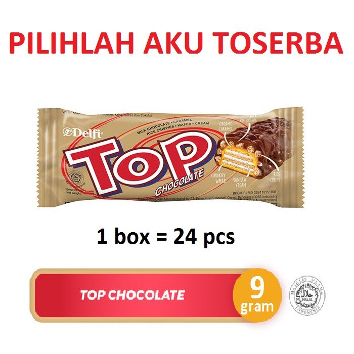 Delfi TOP CHOCOLATE 9 gram isi 24pcs / box- (HARGA 1 DUS ISI 6 BOX)