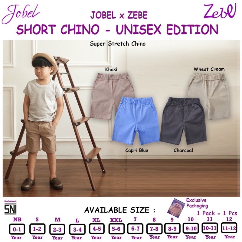 kazel jobel short chino unisex