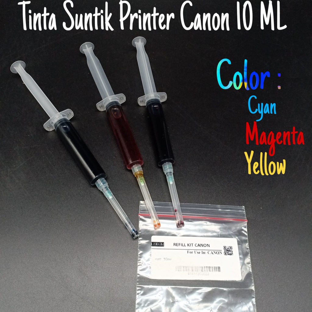 Refiil Kit Tinta Suntik Printer CANON 10 ML COLOR