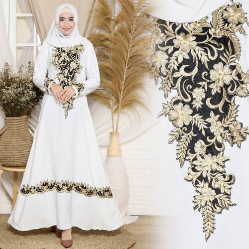 FASHION MUSLIM WANITA [KAFTAN INA] FIT XXL FULL BORDIRAN BUSANA MUSLIM WANITA DEWASA