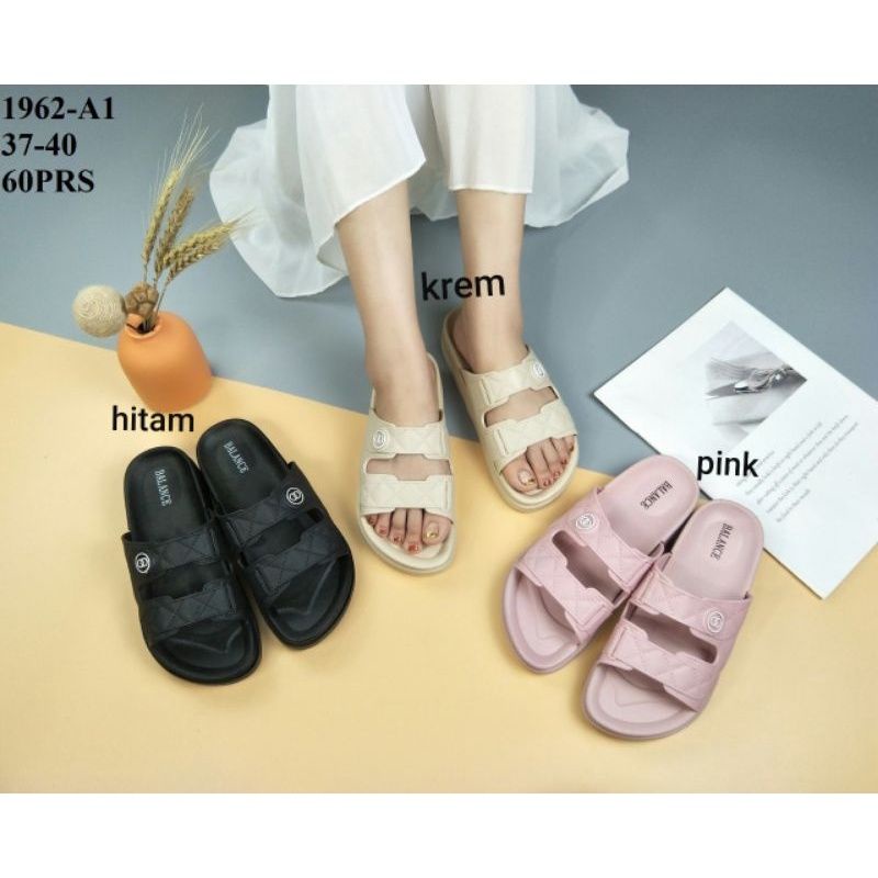 Sandal Flat Jelly SHARON Korea Wanita Balance 1962 - A1 new