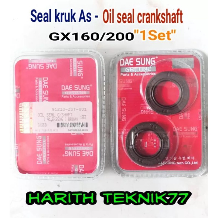 seal kruk as Oil seal crankshaft set..gx160/200