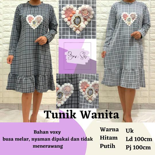 Atasan Tunik Rempel Bawah Kotak Baju Kerja Kondangan Pakaian Wanita Berkualitas Termurah Premium