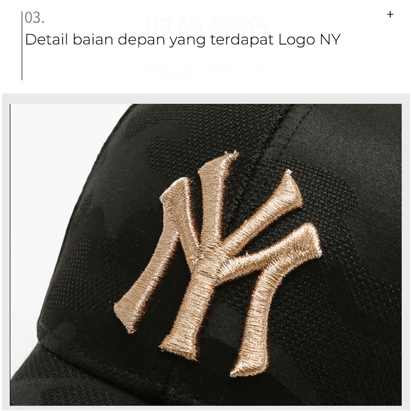 Topi Pria Wanita Baseball Korea NY Aksen Loreng Army Fashion Sport Kekinian Kualitas Premium Import BSAE