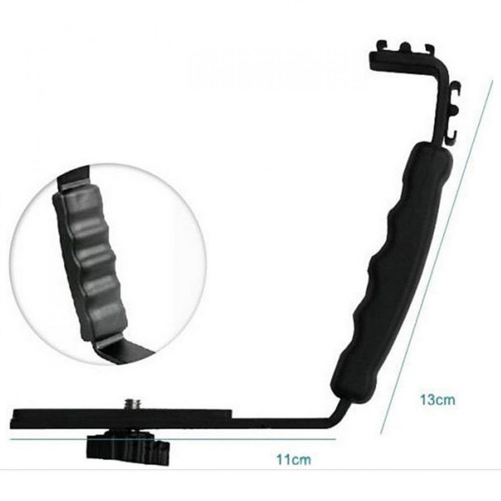 taffStudio L Bracket Flash Light Adjustable Mount for DSLR Camera [Hitam]