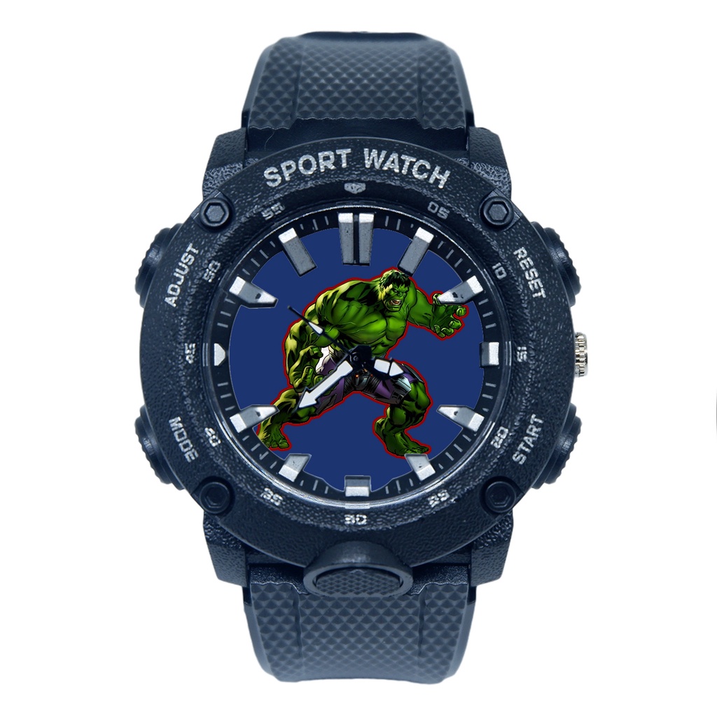 Jam Tangan Sport Anak Karakter Hulk Anti Air Model Terbaru