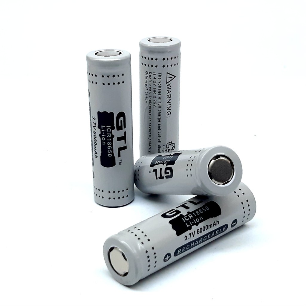 Batre Cas Untuk Senter Swatt, Vape Lithium 18650 Li-ION 3.7V - 6000mAh Paket Warna Gray 4pcs