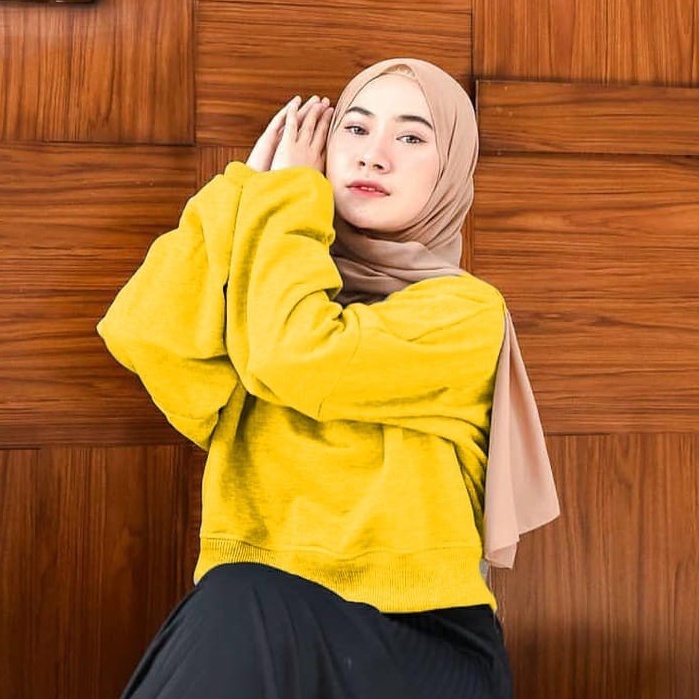 Public - Oversize Crop Sweater - Sweater Wanita Kekinian