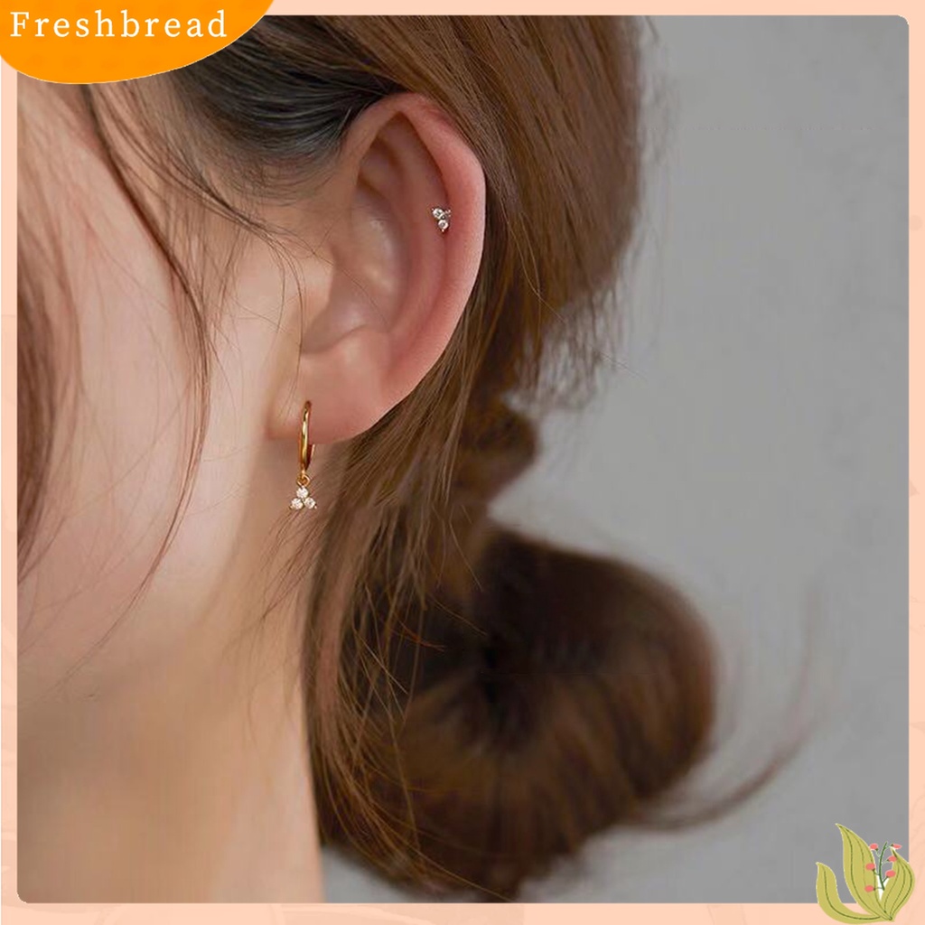 Terlaris Earring Rhinestone Elegant Women Trendy Mini Ear Stud for Dating