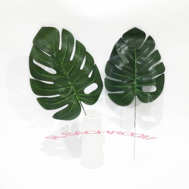 DAUN PLASTIK PALM HIAS MONSTERA 40 B8062 DAUN ARTIFICIAL DEKORASI RUMAH PESTA HOME DEKOR