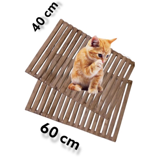 Alas Kandang Hewan Kucing Kelinci Ayam Anjing Bahan Bambu Footrest Bambu Alas Kandang Hewan Pelihara