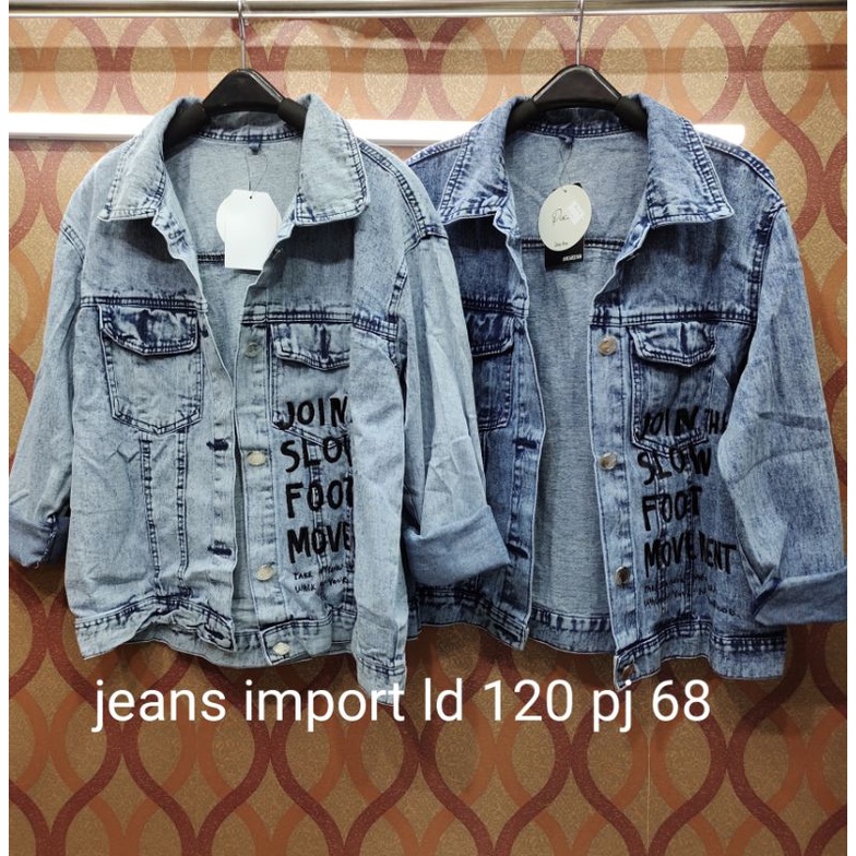 jaket jeans cewek import