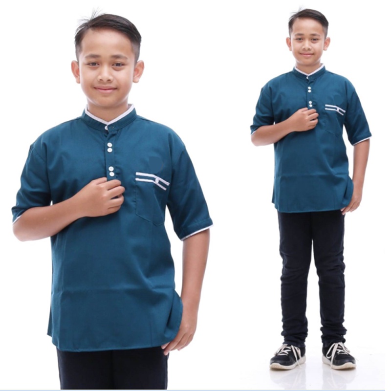Koko Baju Anak Remaja Lengan Pendek / Kemko Anak Remaja / Koko Anak-Anak Remaja Lengan Pendek