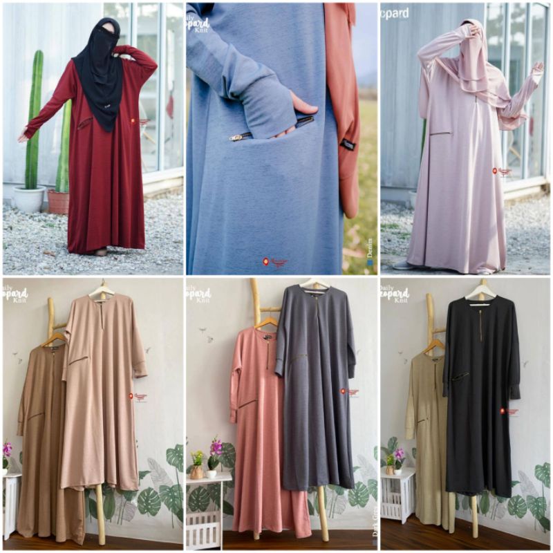ABAYA LEOPARD BY KHUMAIRA SYARI | Abaya Leopard Knit Khumaira Syar'i | Gamis syari