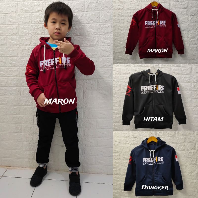 SWEATER ZIPPER FREE FIRE/ANAK